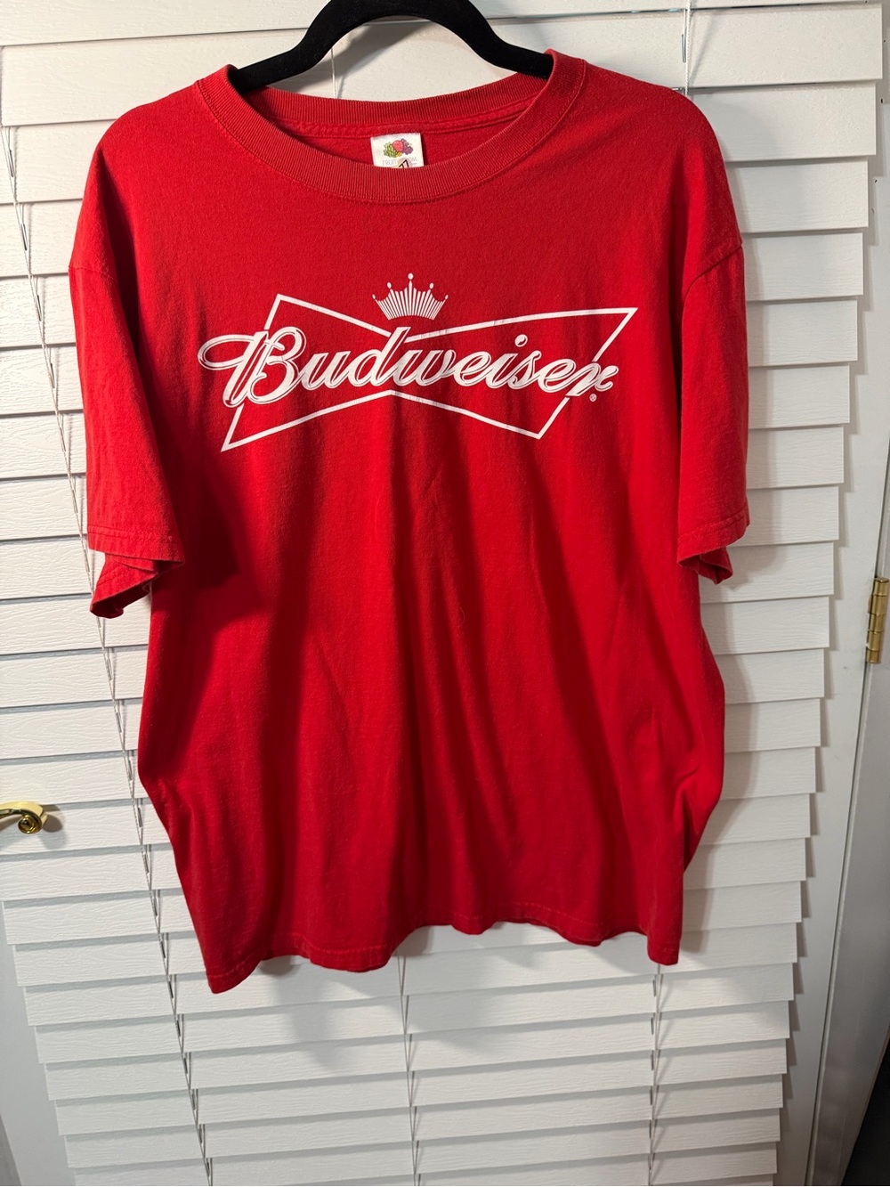 Fruit of the Loom Red Budweiser Logo Short-Sleeve Tee